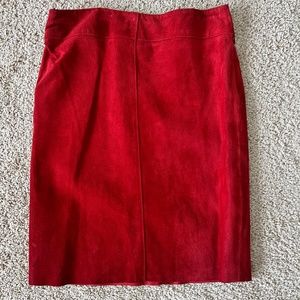 Express Fully Lined Red Suede Skirt.  Womans Size 1/2
